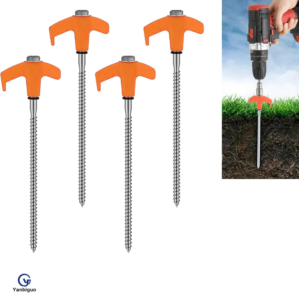 4pcs Heavy Duty Tent Stakes Beargoods