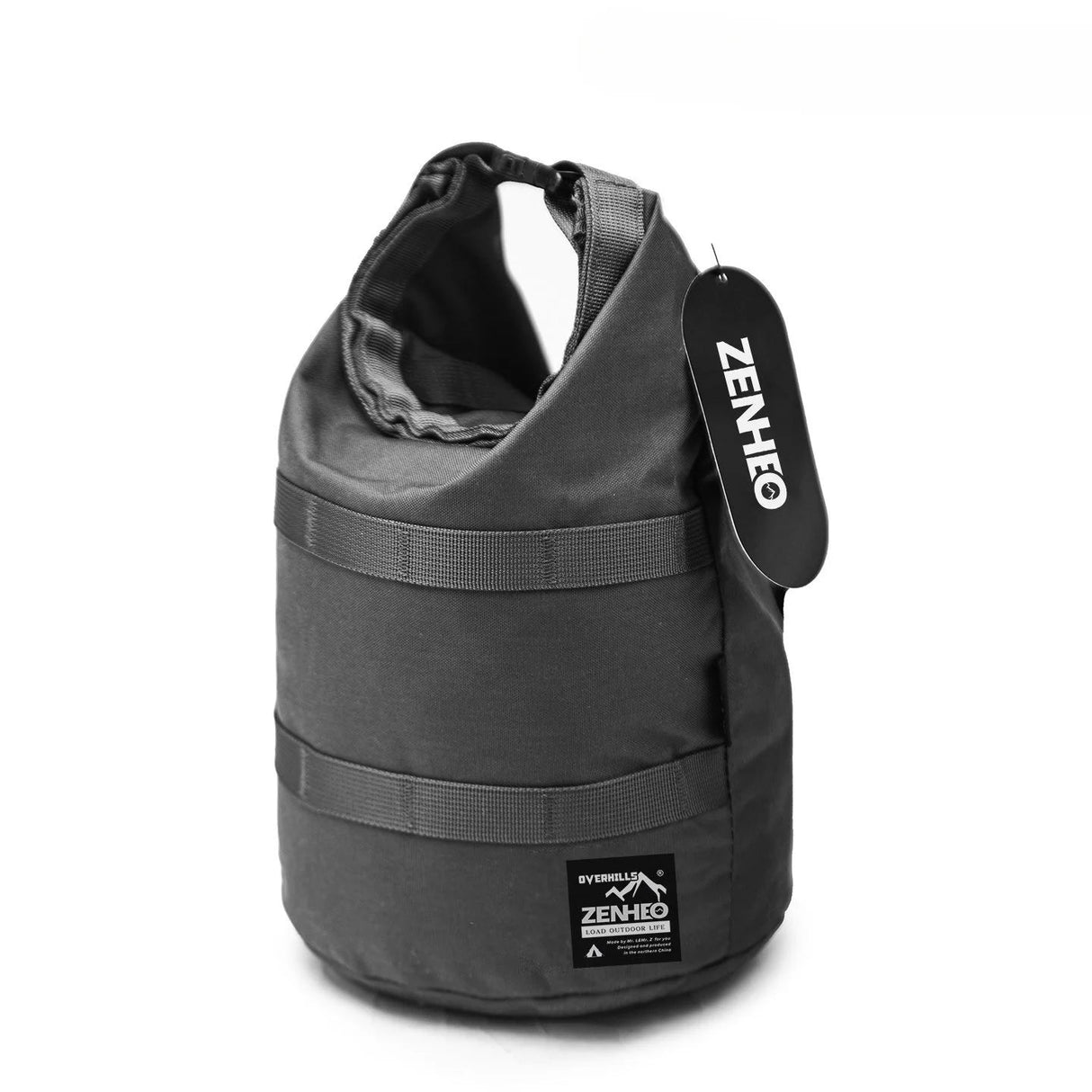 500D Nylon Round Bottom Roll Top Storage Bag Outdoor Camping Cookware Pot Carrier Picnic Lunch Box Organizer Hiking Gear Pouch Beargoods