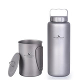 Boundless Voyage Titanium Water Bottle 1050ml Camping Canteen Cycling Sport Drinking Bottle Metal Big Capacity Leak-Proof Flask Beargoods