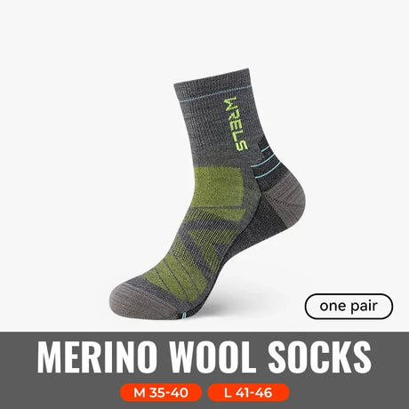 WRELS 1/2/3pairs Merino Wool Socks Thermal Warm Winter High Elastic Thick Hiking Socks Moisture Absorption Wool Sports Socks Beargoods