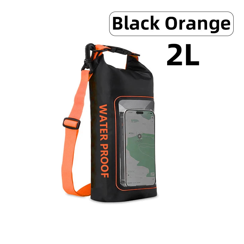 2L/5L PVC Swimming Waterproof Bag,Mobile Phone Waterproof Dry Bag for Trekking Drifting Rafting Surfing Boating Storage Bag Beargoods