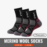 WRELS 1/2/3pairs Merino Wool Socks Thermal Warm Winter High Elastic Thick Hiking Socks Moisture Absorption Wool Sports Socks Beargoods