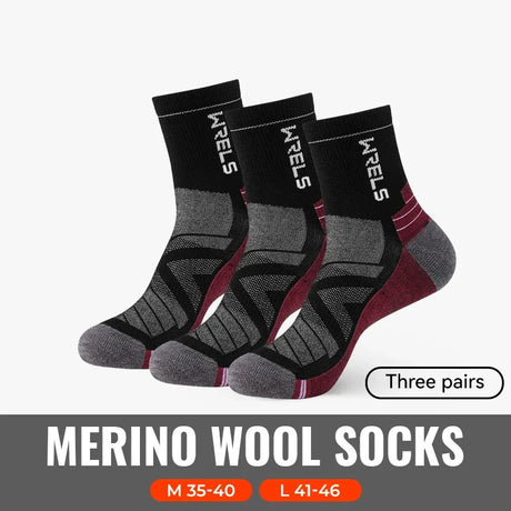 WRELS 1/2/3pairs Merino Wool Socks Thermal Warm Winter High Elastic Thick Hiking Socks Moisture Absorption Wool Sports Socks Beargoods