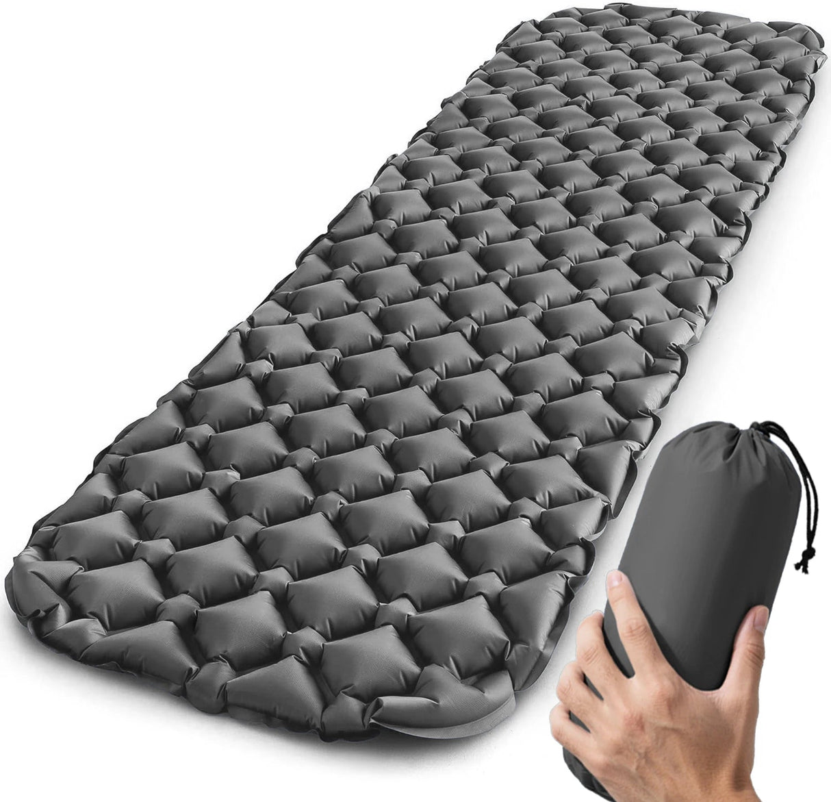 Outdoor Sleeping Pad Camping Inflatable Mattress Ultralight Air Cushion Travel Mat Folding Bed No Headrest For Travel Hiking Beargoods