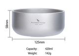 Boundless Voyage Titanium Camping Rice Bowl Non Slip Double Layer Anti-hot Outdoor Camping Kitchen Tableware Food Container Beargoods