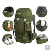 50L Hiking Backpack, Water-Resistant Nylon Bag, Large-Capacity Dual-Shoulder Bag for Trekking, Sports, and Functional Outdoor Beargoods