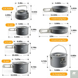 Camping Cookware Kit Frying Pan Portable Kettle Foldable Beargoods