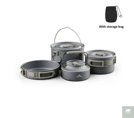 Camping Cookware Kit Frying Pan Portable Kettle Foldable Beargoods