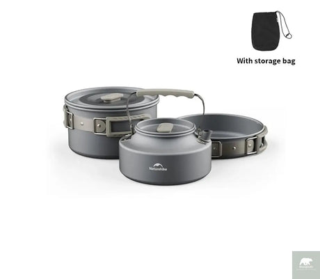 Camping Cookware Kit Frying Pan Portable Kettle Foldable Beargoods