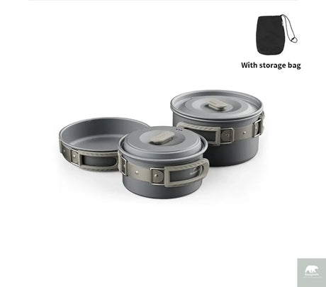 Camping Cookware Kit Frying Pan Portable Kettle Foldable Beargoods