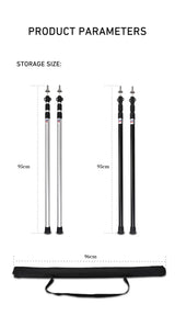 WESTTUNE 2PCS Camping Canopy Pole Aluminum Alloy Telescopic Tent Support Foldable Beach Shelter Awning Pole for Outdoor Beargoods