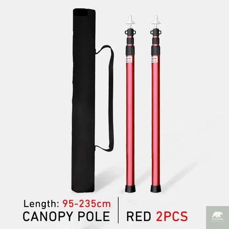 WESTTUNE 2PCS Camping Canopy Pole Aluminum Alloy Telescopic Tent Support Foldable Beach Shelter Awning Pole for Outdoor Beargoods