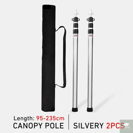 WESTTUNE 2PCS Camping Canopy Pole Aluminum Alloy Telescopic Tent Support Foldable Beach Shelter Awning Pole for Outdoor Beargoods