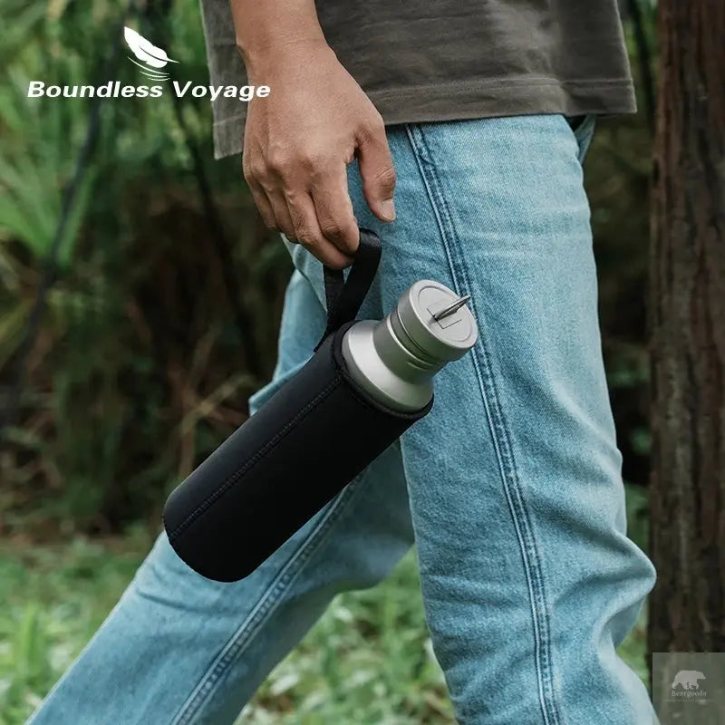 Wide Mouth Titanium Bottle with Lid Leak-Proof Single Layer 400/550/750ML Beargoods