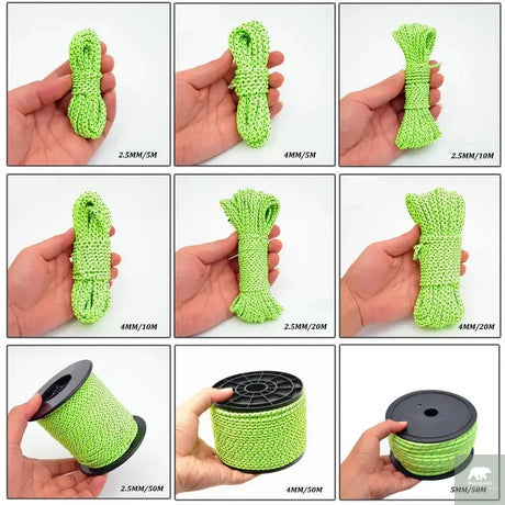 5M/10M/20M/50M Reflective Tent Rope Guylines Nylon Tent Line Cord Rescue Umbrella Paracord Rope Camping Hiking Tent Accessories Beargoods
