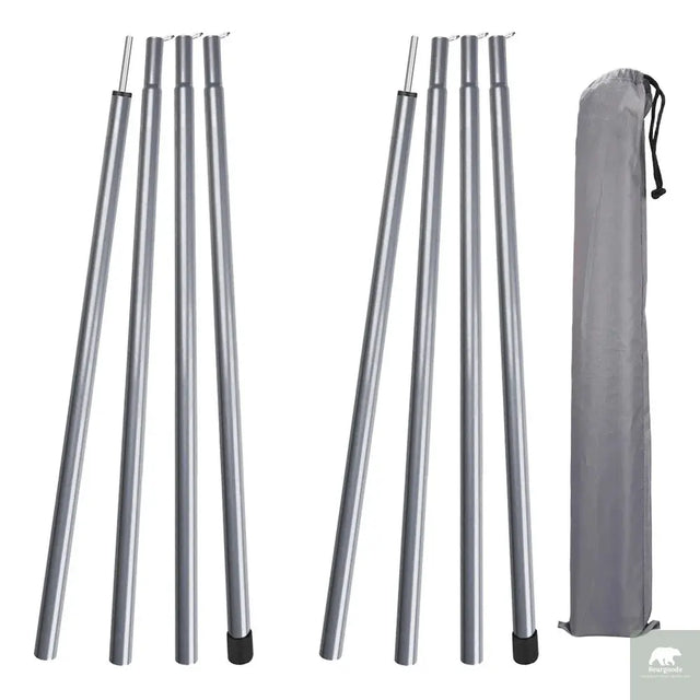 2m Telescopic Tent Poles Set of 2 Lightweight Adjustable Trekking Camping Collapsible Poles for Walking Canopy Hiking Beargoods
