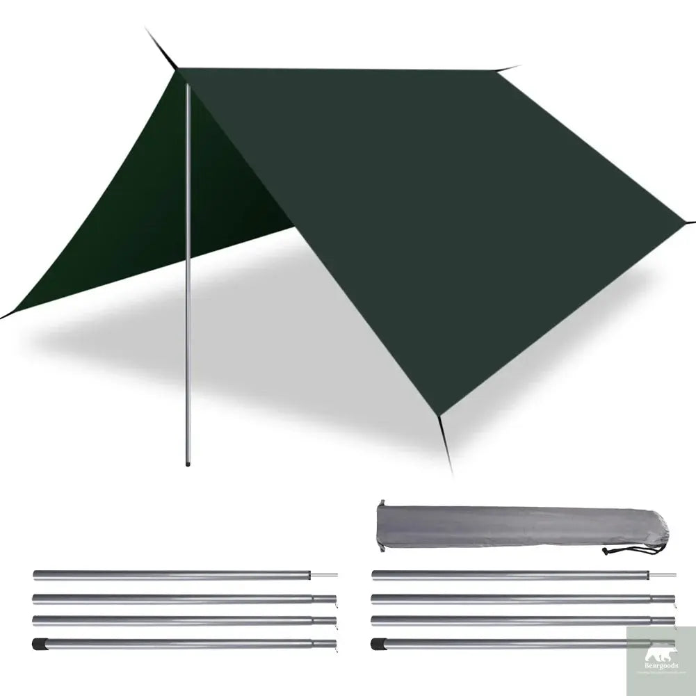 2m Telescopic Tent Poles Set of 2 Lightweight Adjustable Trekking Camping Collapsible Poles for Walking Canopy Hiking Beargoods
