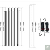 2m Telescopic Tent Poles Set of 2 Lightweight Adjustable Trekking Camping Collapsible Poles for Walking Canopy Hiking Beargoods
