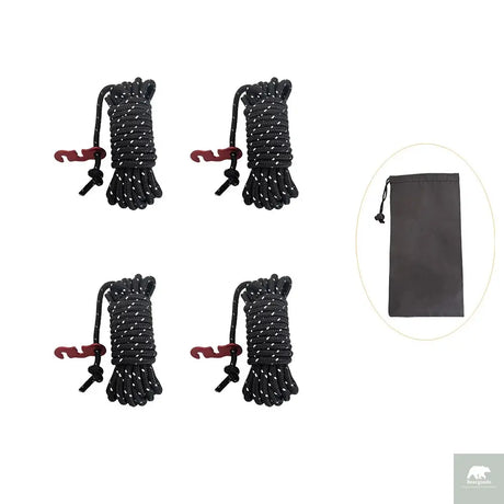 Camping Rope Reflective Outdoor Guy Lines with Aluminum Guyline Adjuster Tensioners Tent Tie Downs for Hiking Backpacking Tarp Beargoods