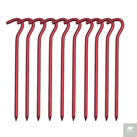 Aluminium Alloy Tent Pegs With Hooks 10pcs Beargoods