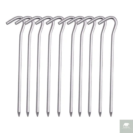 Aluminium Alloy Tent Pegs With Hooks 10pcs Beargoods
