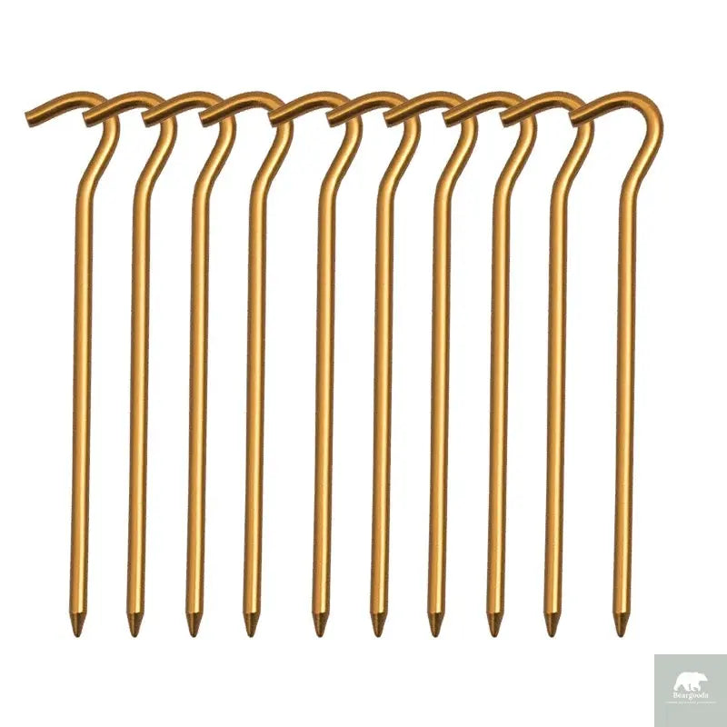 Aluminium Alloy Tent Pegs With Hooks 10pcs Beargoods