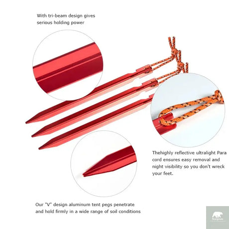 Aluminium Alloy Tent Pegs Beargoods