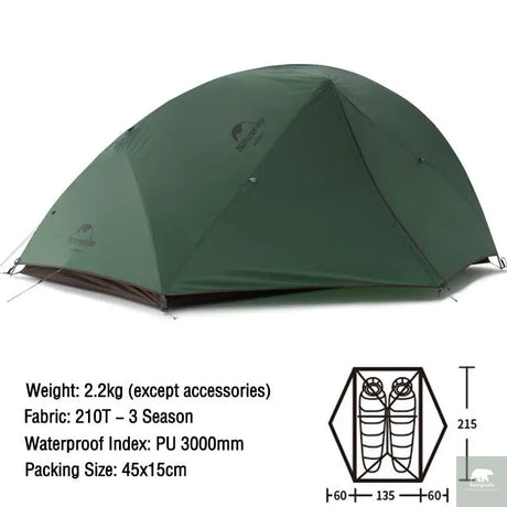 2 Person Ultralight Waterproof Camping Tent - Beargoods