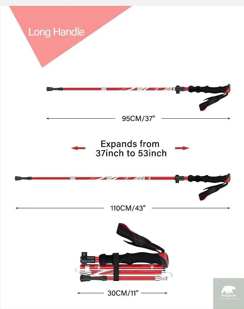 2 Piece Ultralight Trekking Poles Foldable - Beargoods 2 Piece Ultralight Trekking Poles Foldable Beargoods.co.uk  34.99 Beargoods